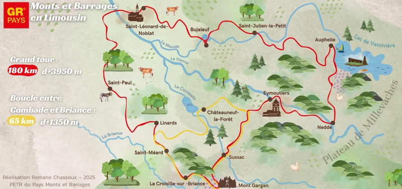 Randonnée Grand tour du GR® de Pays Monts et Barrages en Limousin — Saint-Léonard-de-Noblat