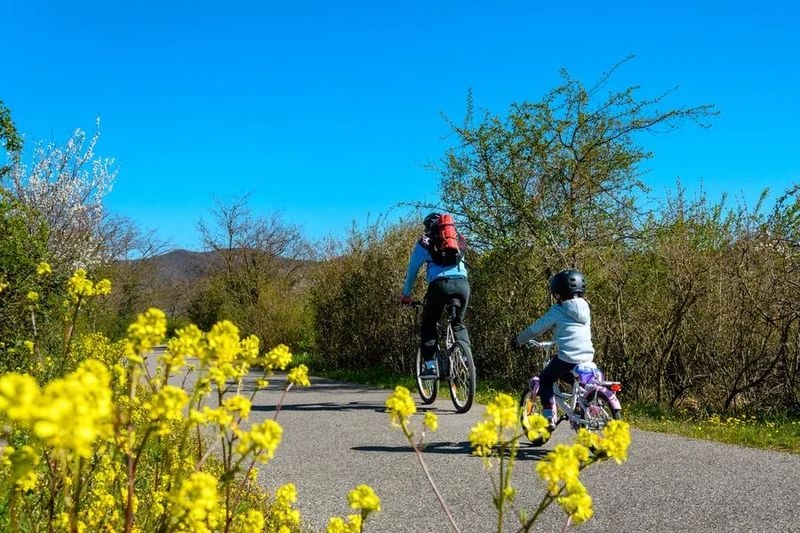 Vélo de route Voie vélos, piétons, rollers : La voie douce de la Payre · Le Pouzin