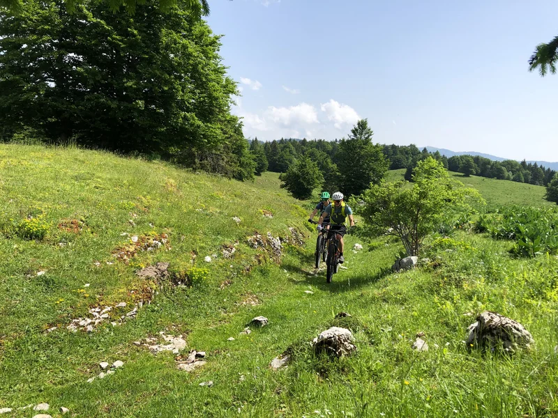 Vététistes sur la Station des Rousses · © Jura Tourisme · Droits d'auteur